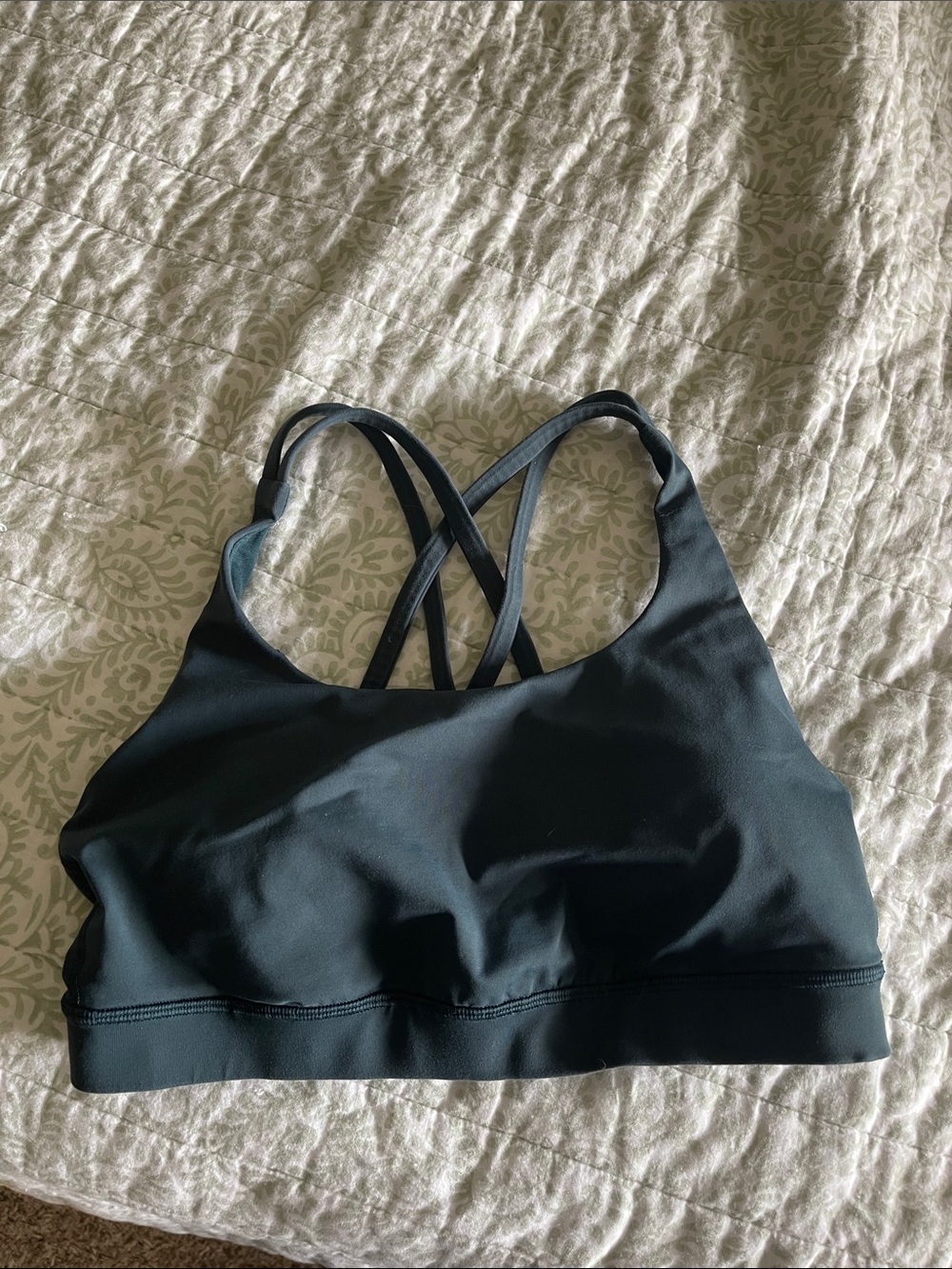 lululemon athletica Strappy Crossback Sports Bra in Dark Teal